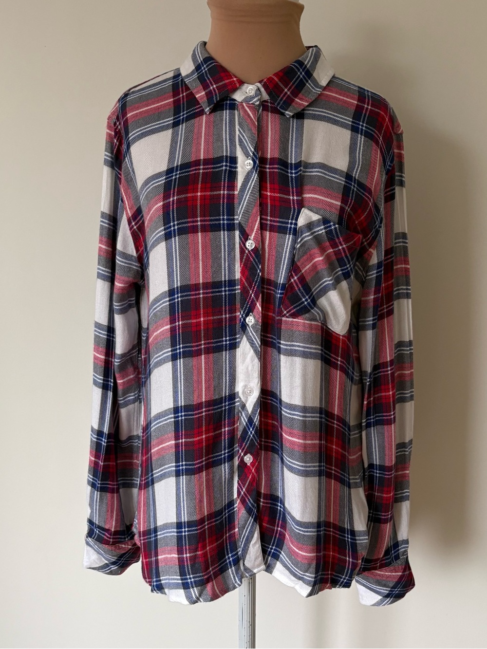 Rails Hunter Plaid Lumber Red Black White Blue Long Sleeve Button Down Shirt S